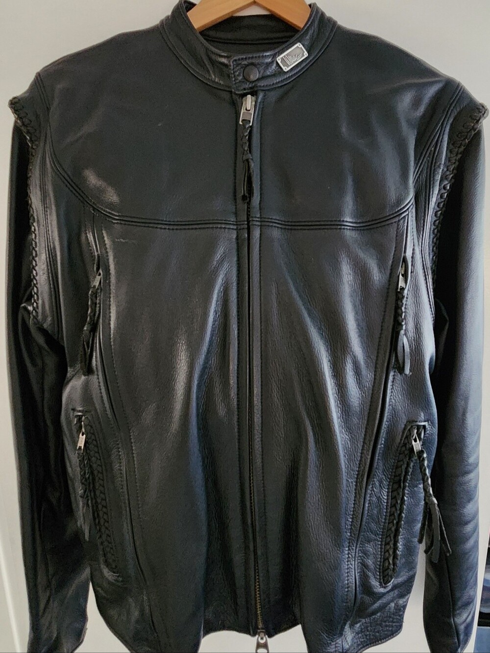 Vintage Willie G Harley-Davidson Black Leather Biker Jacket Mens Large